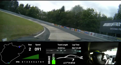 Nürburgring Porsche 718 Cayman Tarnung On-Board Geschwindigkeit.png