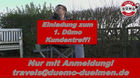 Einladung zum 1. Dümo Kundentreff. Nur mit Anmeldung! Dümo Travels. (BQ).jpg