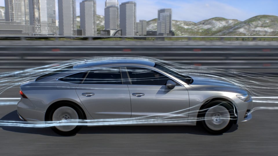 Audi A7 Animation Aerodynamik