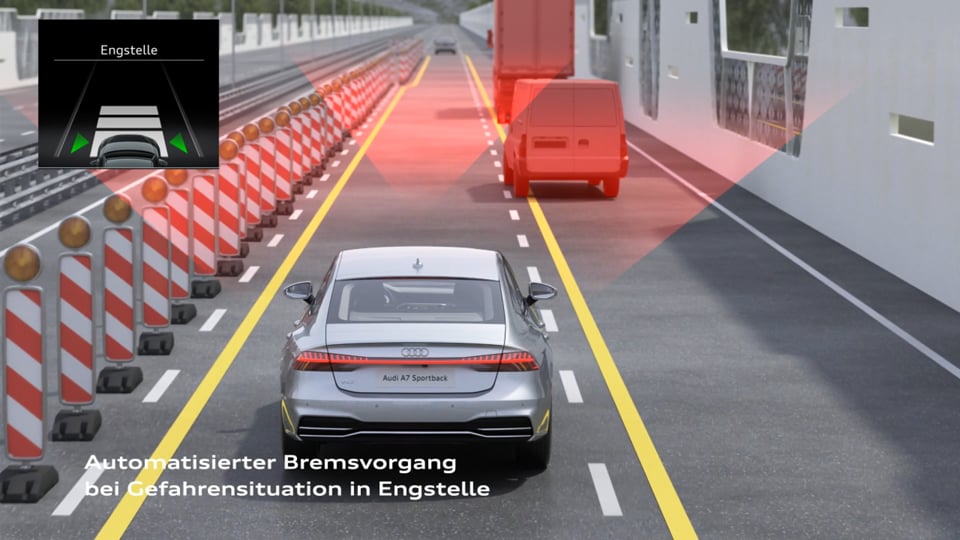 Audi A7 Animation Engstellenassistent