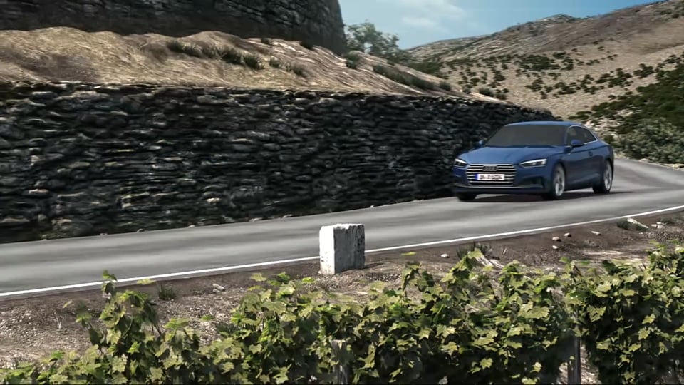 Audi A5 Coupé – Animation Fahrwerk mit Dämpferregelung