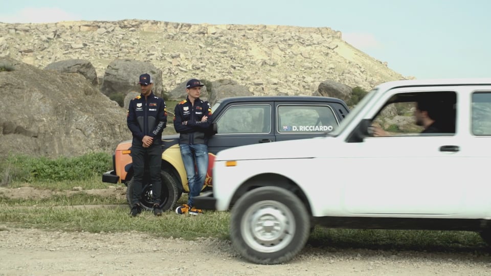 Daniel Ricciardo And Max Verstappen 2018 Mud Volcano Race