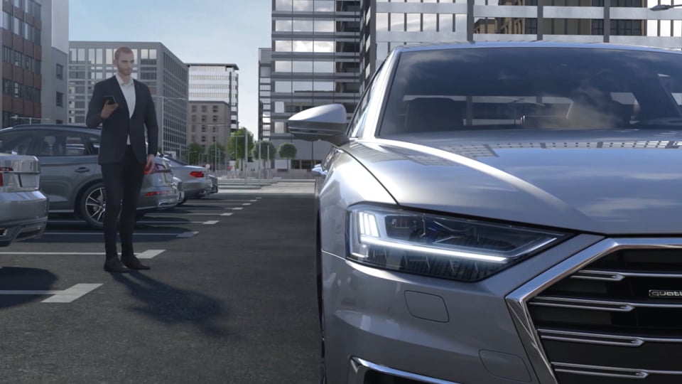 Animation Audi A8 - Audi AI Park- und Garagenpilot