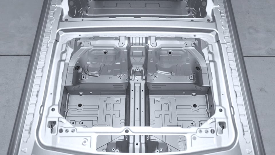 Animation Ausblick auf den neuen Audi A8 Space Frame mit einzigartigem Materialmix