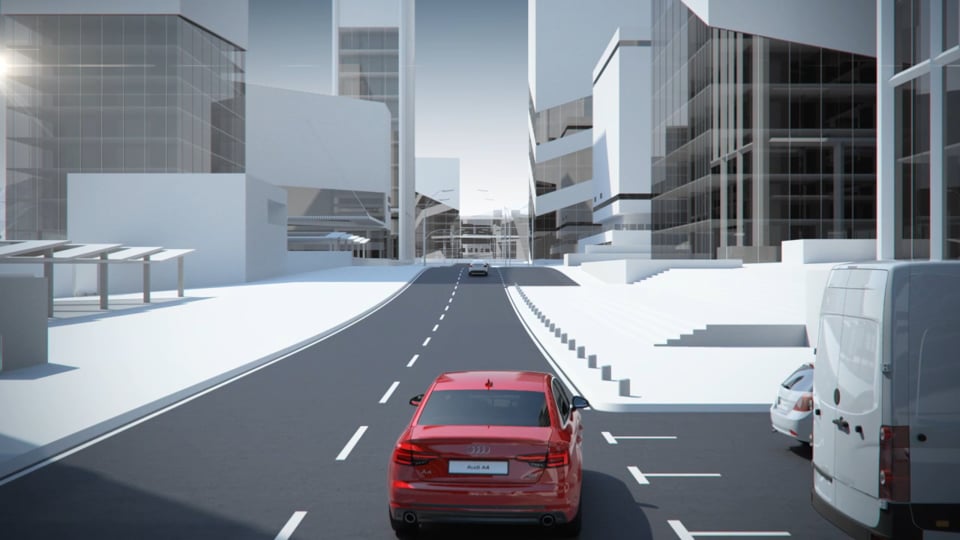 Audi A4 - Animation Querverkehrassistent