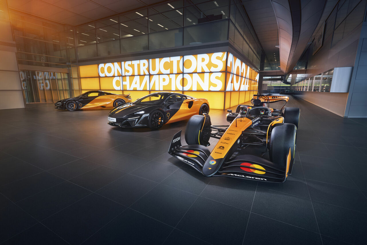 Ultra-exklusive MCL38 Celebration Edition Artura und 750S Supersportwagen ehren McLarens neunten Gewinn der Formel-1-Konstrukteursmeisterschaft.