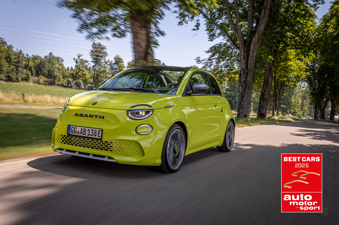 Der Abarth 500e wurde bei der Verleihung der „Best Cars Awards“ von Auto Motor und Sport zum besten „Mini Car“ gekürt.