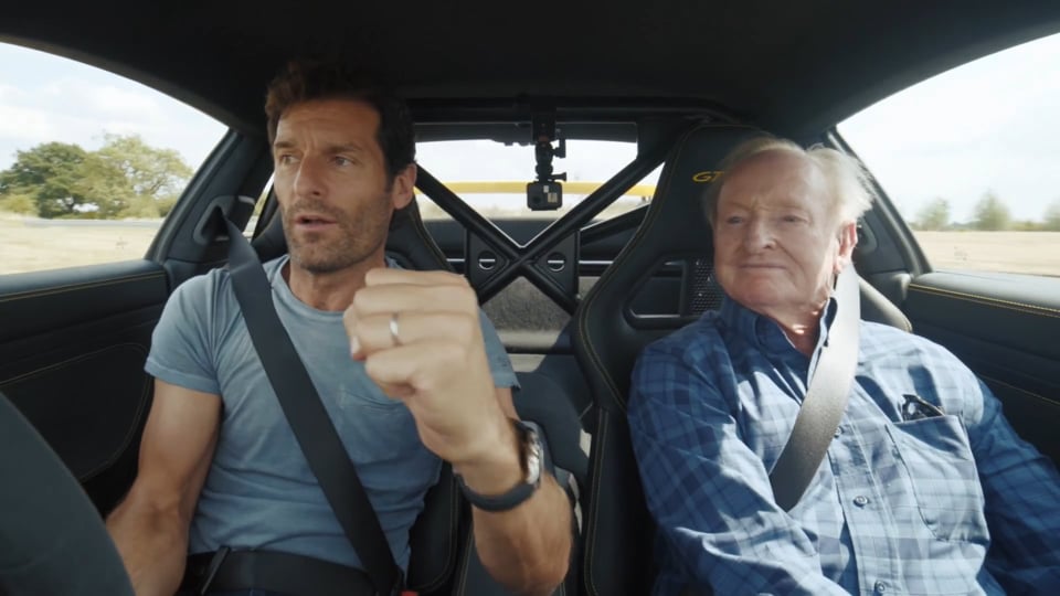 Rod Laver (Tennis Pro) and Mark Webber driving the 911 GT3 RS